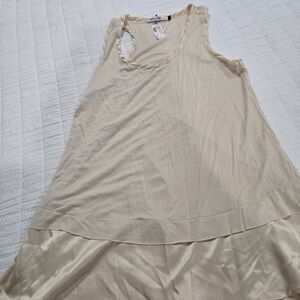 ALOHAS Cream Layered Slip with Satin Hemline